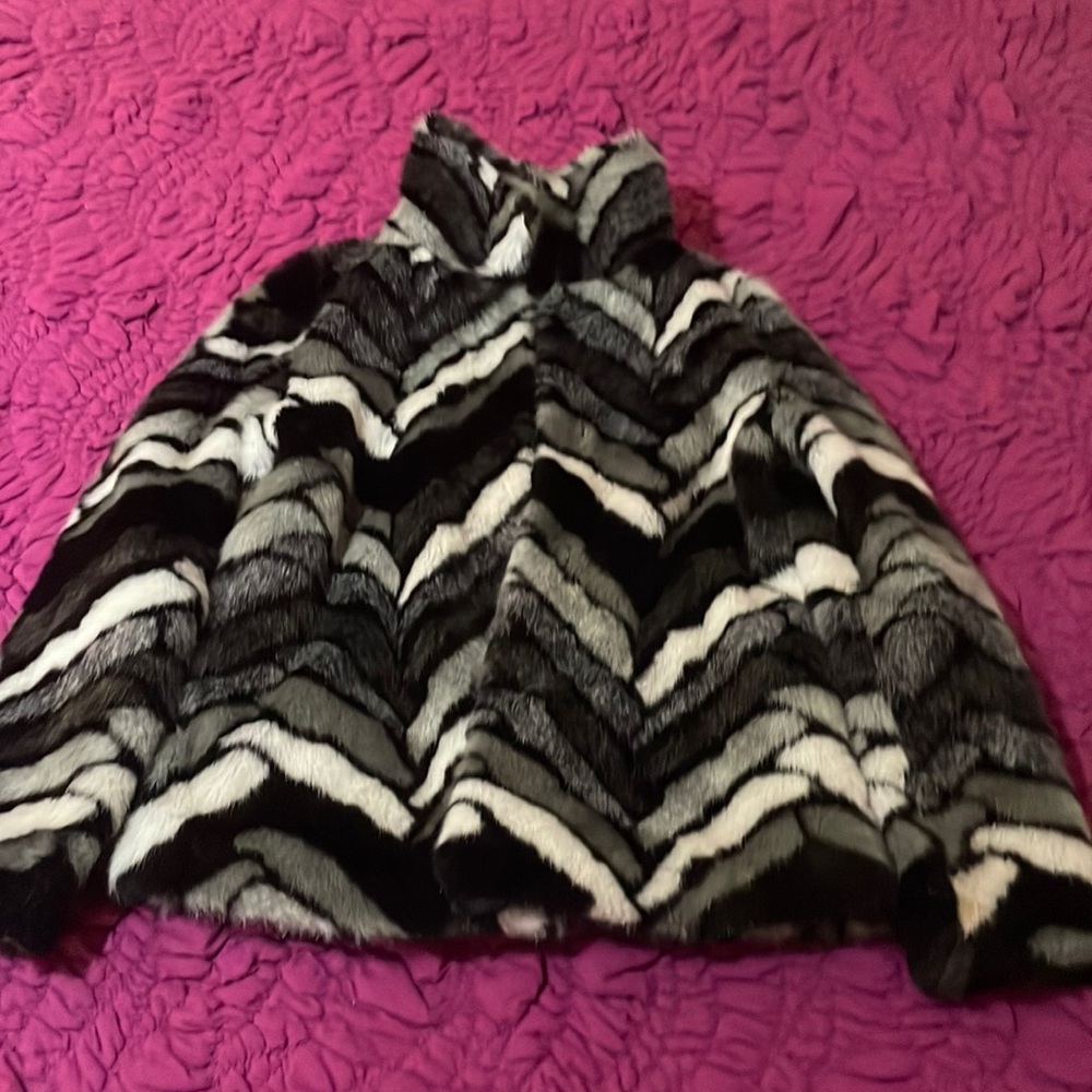 Coat. Black, White, Gray.